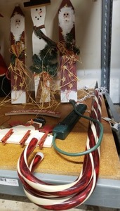 lot 63 image: Outdoor Lighted Candy Canes, Wooden Dcor and Rug