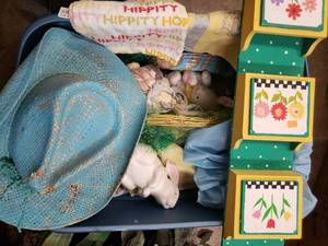 lot 73 image: Bunnies, Basket, Letter Holder, Blue Hat and More