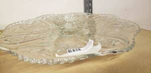 lot 11 image: Lead Crystal Platter with Matching Bowl (Platter 24 Approx)