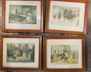 lot 125 image: Frames, Set of Small George Washington Prints, and Greg Z Speed Painter Original