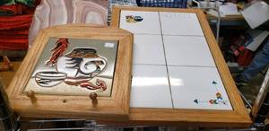 lot 118 image: Decorative Tile Plaques and Sandstone Block