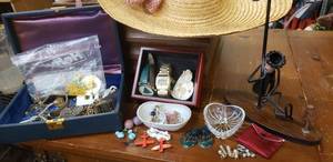 lot 115 image: Jewelry, Jewelry Holders and Hat