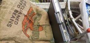 lot 150 image: Samsonite Hardcase Briefcase with Keys, Military Backpack Holder, Burlap Sacks