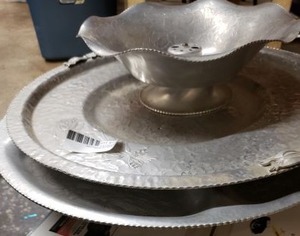 lot 132 image: Hand Wrought Aluminum Platters