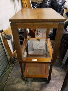 lot 146 image: Wooden Side Tables, One has Glass Top, See Pictures