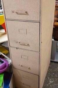 lot 83 image: Stone-Textured Painted File Cabinet