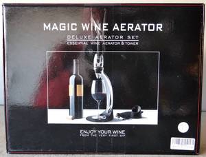 lot 1 image: MAGIC WINE AERATOR DELUXE SET - ESSENTIAL WINE AERATOR & TOWER - NIB RETAIL $39.99