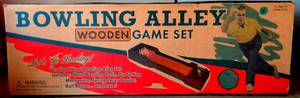 lot 15 image: VINTAGE BOWLING ALLEY WOODEN GAME SET - NEVER OPENED - ORIG PRICE $60.00