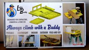 lot 21 image: LADDER BUDDY CONTRACTOR & HOME LADDER SHELF ATTACHMENT Portable Fold and Go NEW - RETAIL $19.95
