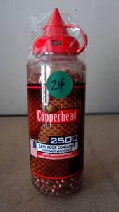lot 24 image: 2500 CROSMAN Copperhead Super BBs Copper Coated .177 Cal 0747 Air Rifle Pistol - RETAIL $17.95
