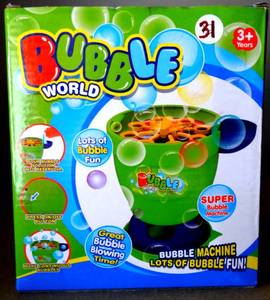 lot 31 image: Bubble World Super Bubble Machine - NIB - RETAIL $17.95