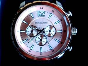 lot 50 image: Alexander Dubois Margaux Mens Watch Multi-Textured and Layered Dial - NEW - RETAIL $125.00