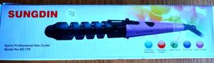 lot 53 image: SUNGDIN PROFESSIONAL SPIRAL HAIR CURLING IRON  PURPLE  MODEL XD-178 - NIB - EBAY $16.88