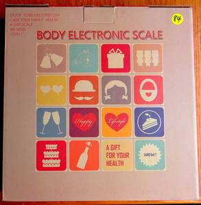 lot 84 image: FY COOL BODY ELECTRONIC SMART SCALE - NIB - EBAY $35.00