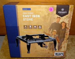 lot 93 image: STANSPORT 15000 BTU SINGLE BURNER CAST IRON STOVE 10 X 11 IN CAMPING OUTDOOR - NEW - RETAIL $47.99