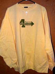 lot 106 image: RARE BRETT FAVRE FAVRE FORWARD FOUNDATION SWEATSHIRT SOFT YELLOW SIZE LARGE - NEW WTAGS - $29.99
