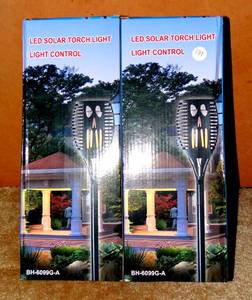 lot 109 image: LED SOLAR TORCH LIGHT - MODEL BH-6099G-A OUTDOOR LIGHTING
