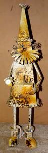 lot 124 image: AWESOME HAND MADE TIN SANTA SPRING BOBBLEHEAD WITH RUSTIC FINISH - 24 INCHES TALL
