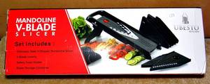 lot 127 image: Professional 5 Blade Mandoline V Slicer By Ubesto  Premium Stainless Steel  - NEW - RETAIL $45.99