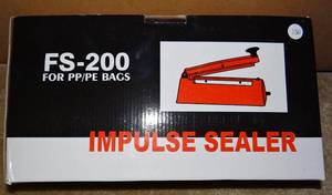 lot 134 image: FS-200 8 Heat Sealing Hand Impulse Sealer Machine Poly Free Element 300W New - $24.99
