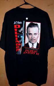 lot 146 image: JOHN DILLINGER PUBLIC ENEMY #1 BLACK T-SHIRT SIZE XL - NWOT - $24.99