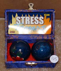 lot 165 image: STRESS TAMERS BENWA BALLS IN CUSTOM CASE
