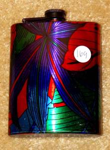 lot 169 image: 7 OZ STAINLESS STEEL DRINKING FLASK (BRIGHT COLOR DESIGN) $17.99