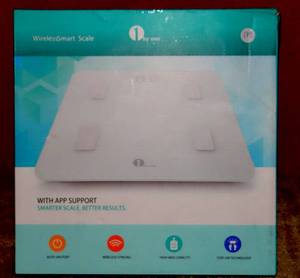 lot 172 image: 1 By One Wireless Smart Scales w iOS and Android App, White - NIB - EBAY $22-39