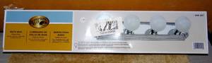 lot 175 image: Hampton Bay 24 Chrome Bath Bar Light Fixture 4 Globe Bulb Scalloped Design - OPEN BOX UNUSED - $26.99