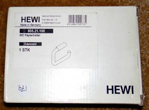 lot 179 image: HEWI Toilet Paper Holder 805.21.100 Stainless Steel - Made from German Steel - Retail $113.99