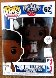lot 198 image: BIG COLLECTIBLE - FUNKO POP ZION WILLIAMSON NEW ORLEANS PELICANS Vinyl Figure # 62 NBA -NEW - $16.95