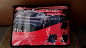 lot 216 image: CAR PASS NEW 11PCS Automobile Universal fit car Seat Covers 4060 5050 split BLACK color - $35.99