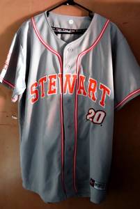 lot 218 image: RARE VINTAGE Tony Stewart Baseball Style Shirt - LARGE Chase Authentics-Gray - $39.95
