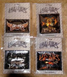lot 228 image: Sturgis 2009  LIVE TO RIDE Patches  SET OF 4  New Sealed  Iron On or Glue $24.00 VALUE