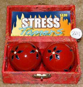 lot 229 image: STRESS TAMERS BENWA BALLS IN CUSTOM CASE