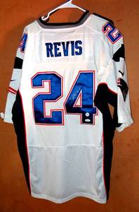 lot 240 image: HAND SIGNED - AUTHENTIC JSA CERTIFIED Darrelle Revis New England Patriots Autographed Nike Navy Game Jersey - $200.00 VALUE