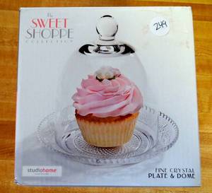 lot 249 image: FINE CRYSTAL PALTE AND DOME THE SWEET SHOPPE BY STUDIO HOME - NIB - $12.95