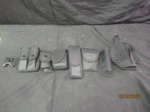 lot 48 image: TACTICAL BELT WITH POUCHES FOR CUFFS, PEPPER SPRAY, GUN HOLSTER AND MORE
