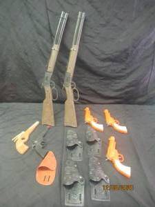 lot 145 image: VINTAGE TOY GUNSRIFLES AND HOLSTERS&nbsp PROPERLY WORN FACE COVERING REQUIRED