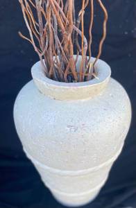 lot 132 image: White Large Vase with Reed decorations