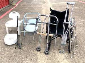 lot 127 image: Wheelchair, Bedside Potty, Shower Chair