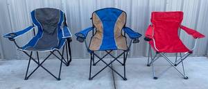 lot 81 image: 3 Folding Camping Chairs