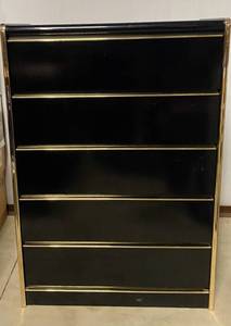 lot 135 image: Black with Gold Trim Chest of Drawers
