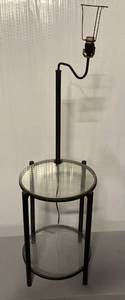 lot 137 image: Lamp with 2 glass shelves
