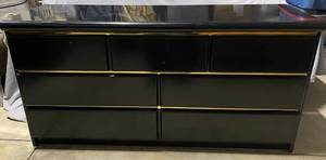 lot 131 image: Black with Gold Trim Dresser