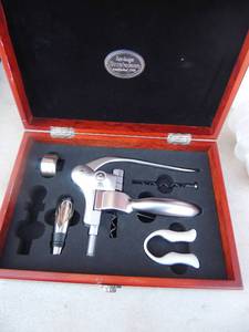 lot 56 image: Heritage Brookstone wine bottle opener kit