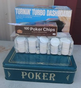 lot 57 image: Turning Turbo dashboard game poker chip set