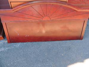 lot 72 image: 2 sunrise design wall hanging queen headboards 43x64x3