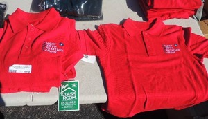 lot 119 image: NEW CFj lot of 6 red pique polos size M 1012
