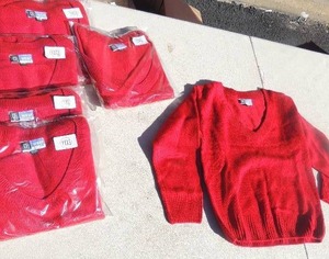 lot 138 image: NEW CFj lot of 7 red sweaters size youth XXS